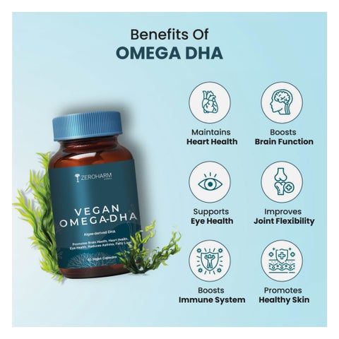 ZeroHarm Vegan Omega EPA + DHA Capsules, Pack of 60's