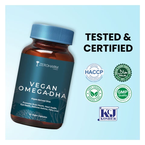 ZeroHarm Vegan Omega EPA + DHA Capsules, Pack of 60's