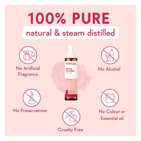 WishCare Pure & Natural Kannauj Rose Water 200ml