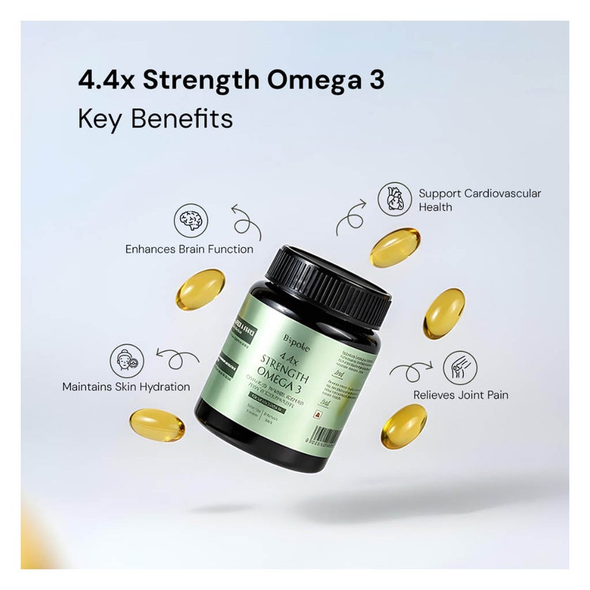 B'spoke 4.4X Strength Omega 3 Capsules, Fish Oil - 60 Capsules