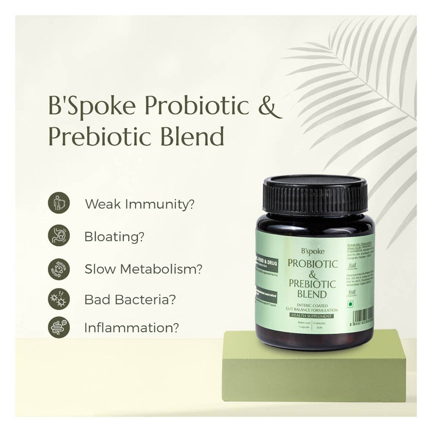 B'spoke Probiotic & Prebiotic Blend Capsules, Gut Balance - 30 Capsules