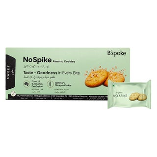 B'spoke NoSpike Sweet Almond Cookies, High Fiber & Protein - 8 Cookies