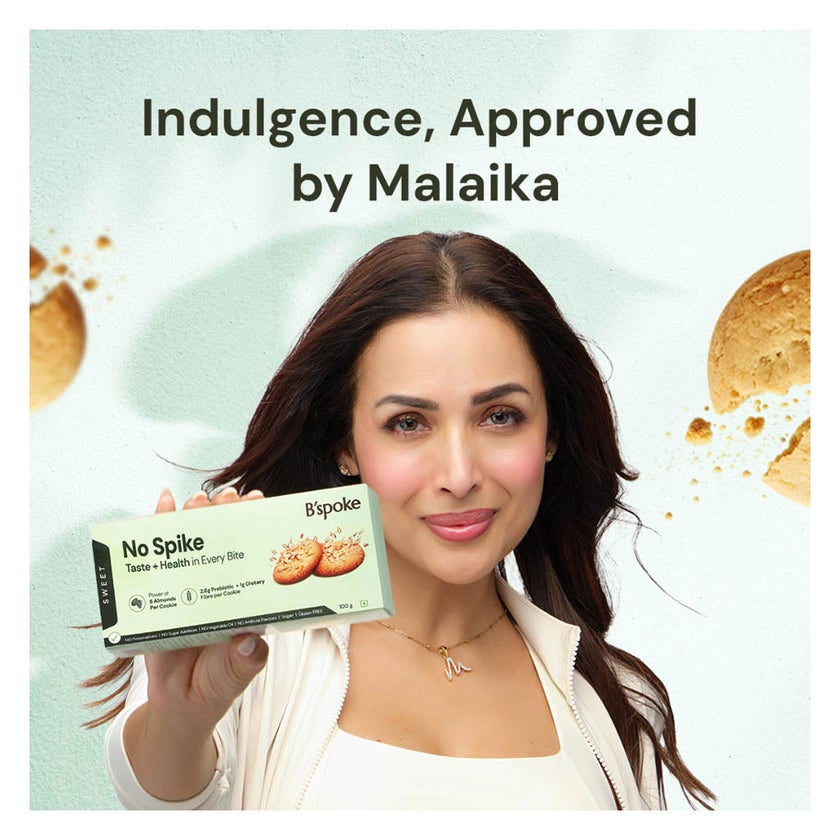 B'spoke NoSpike Sweet Almond Cookies, High Fiber & Protein - 8 Cookies