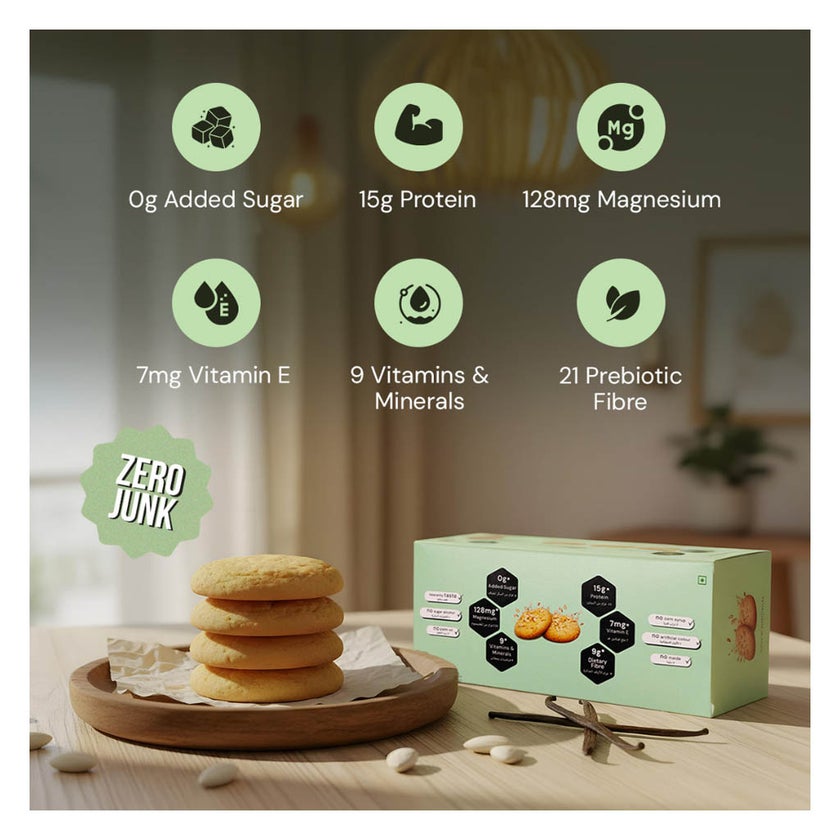 B'spoke NoSpike Sweet Almond Cookies, High Fiber & Protein - 8 Cookies