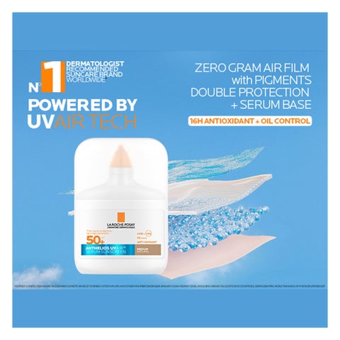 La Roche-Posay Anthelios SPF 50+ UVAir Serum Sunscreen, Medium Tint - 50ml