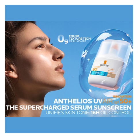 La Roche-Posay Anthelios SPF 50+ UVAir Serum Sunscreen, Medium Tint - 50ml