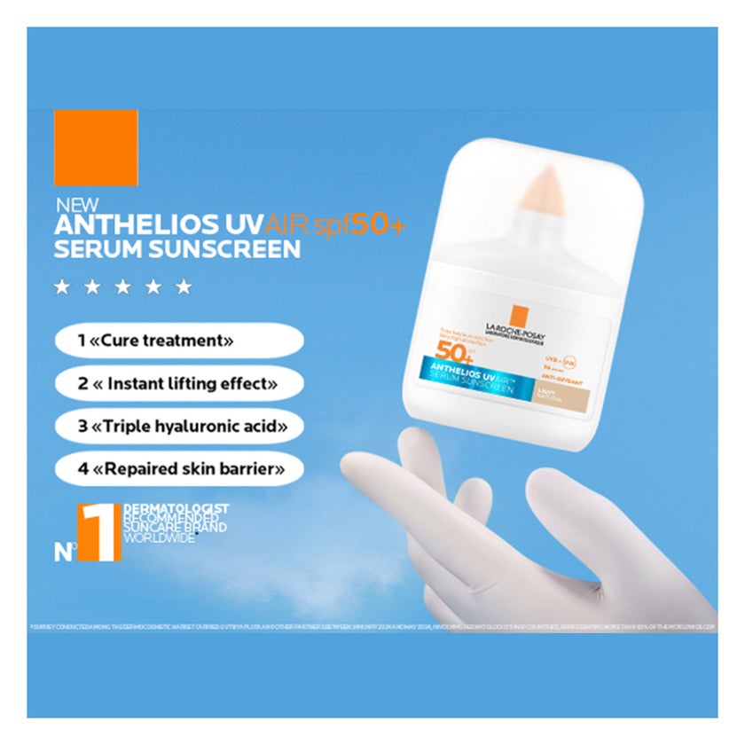 La Roche-Posay Anthelios SPF 50+ UVAir Serum Sunscreen, Light Tint - 50ml