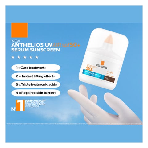 La Roche-Posay Anthelios SPF 50+ UVAir Serum Sunscreen, Dark Tint - 50ml