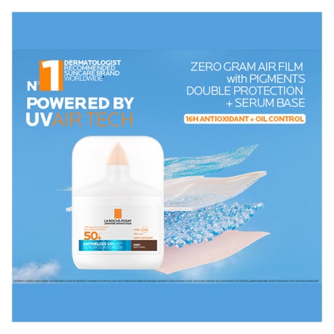 La Roche-Posay Anthelios SPF 50+ UVAir Serum Sunscreen, Dark Tint - 50ml