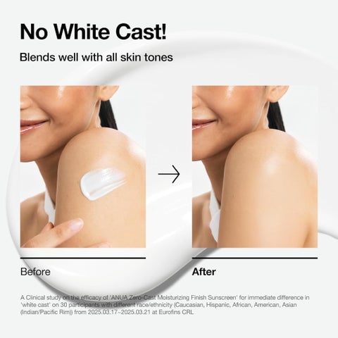Anua Zero-Cast SPF 50 Moisturizing Finish Sunscreen - 50ml