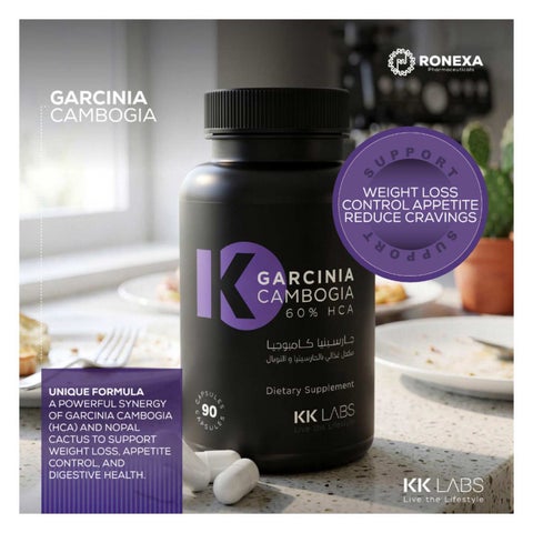 KK Labs Garcinia Cambogia 60% HCA Capsules, Weight Management - 90 Capsules