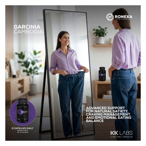 KK Labs Garcinia Cambogia 60% HCA Capsules, Weight Management - 90 Capsules