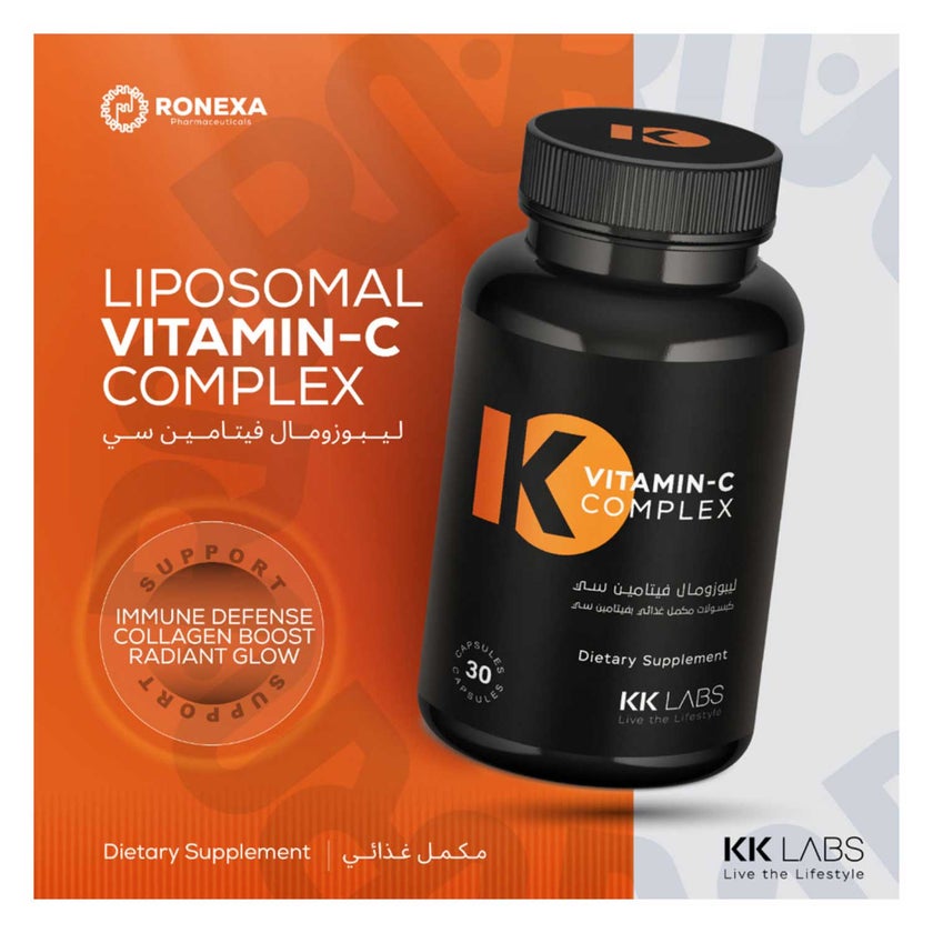 KK Labs Vitamin-C Complex Capsules, Immune Defense - 30 Capsules