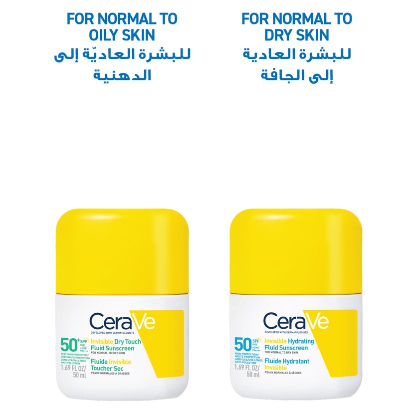 CeraVe SPF 50+ Invisible Dry Touch Fluid Sunscreen - 50ml