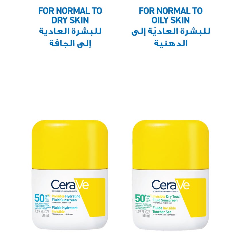 CeraVe SPF 50+ Invisible Hydrating Fluid Sunscreen - 50ml