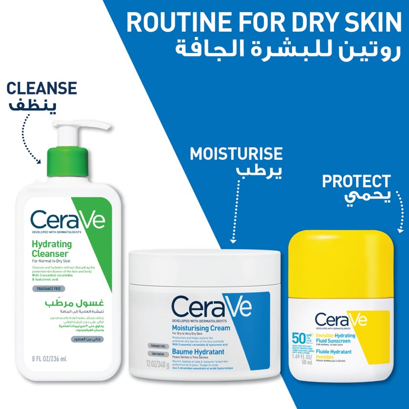CeraVe SPF 50+ Invisible Hydrating Fluid Sunscreen - 50ml