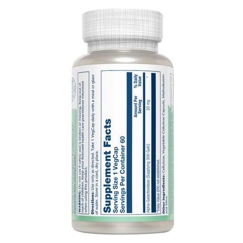 Solaray Bean Enzyme 300 GaIU Veg Capsules - 60 Capsules