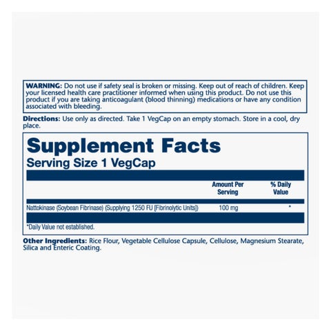 Solaray Nattokinase 100mg Enzyme Capsules - 30 Capsules
