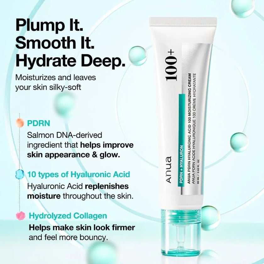 Anua PDRN + Hyaluronic Acid 100 Moisturizing Cream - 60ml