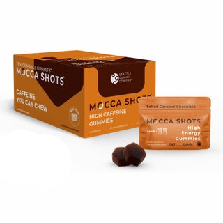 Seattle Gummy Mocca Shots Energy Gummies, Salted Caramel Chocolate - 12 Pack