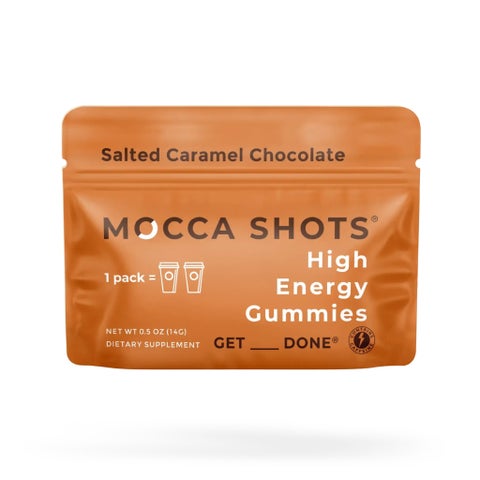 Seattle Gummy Mocca Shots Energy Gummies, Salted Caramel Chocolate - 12 Pack