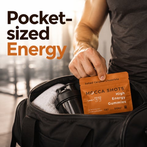 Seattle Gummy Mocca Shots Energy Gummies, Salted Caramel Chocolate - 12 Pack
