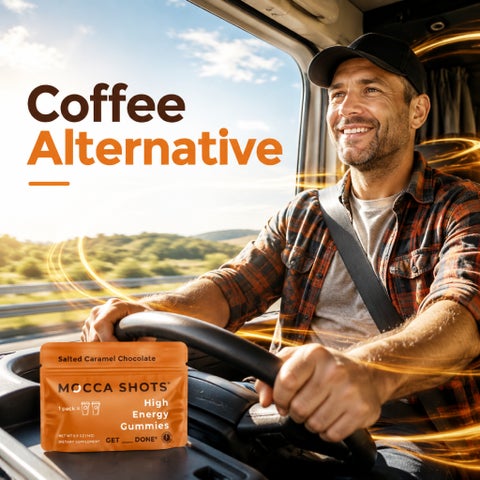 Seattle Gummy Mocca Shots Energy Gummies, Salted Caramel Chocolate - 12 Pack