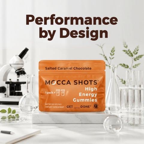 Seattle Gummy Mocca Shots Energy Gummies, Salted Caramel Chocolate - 12 Pack