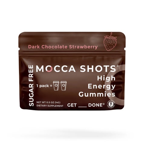 Seattle Gummy Mocca Shots Energy Gummies, Dark Chocolate Strawberry - 12 Pack