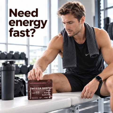 Seattle Gummy Mocca Shots Energy Gummies, Dark Chocolate Strawberry - 12 Pack