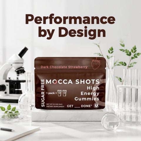Seattle Gummy Mocca Shots Energy Gummies, Dark Chocolate Strawberry - 12 Pack