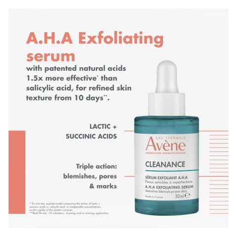 Avene Cleanance AHA Exfoliating Serum - 30ml