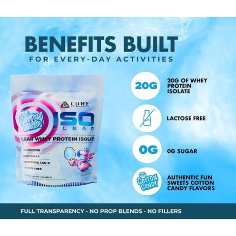 Core Nutritionals ISO Clear Whey Protein Isolate, Blue Raspberry - 499g