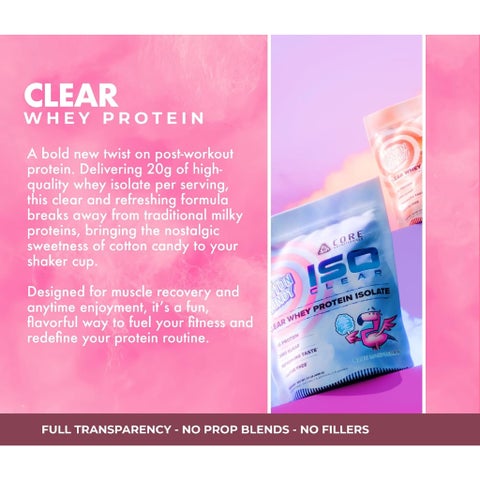 Core Nutritionals ISO Clear Whey Protein Isolate, Cherry Berry - 499g