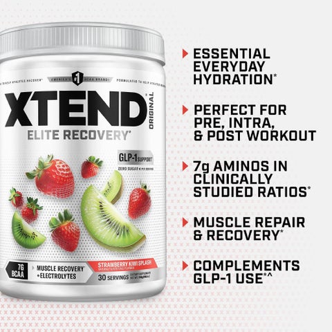 Xtend Original 7g BCAA Muscle Recovery Powder, Strawberry Kiwi Splash - 390g