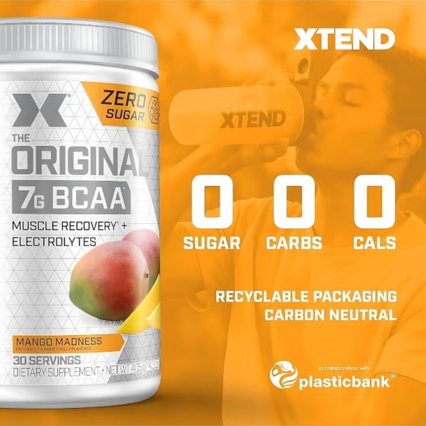 Xtend Original 7g BCAA Muscle Recovery Powder, Mango Madness - 405g