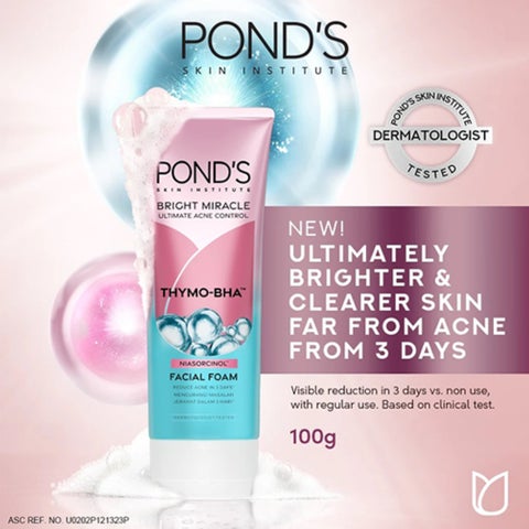 Ponds Bright Miracle Thymo BHA Solutions Facial Foam - 100g