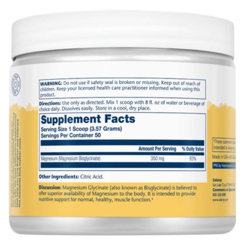 Solaray Magnesium Glycinate 350mg Powder, Unflavored - 179g