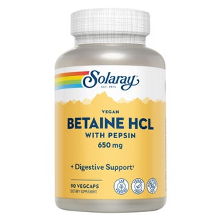 Solaray Vegan Betaine Hcl & Pepsin 650mg Capsules - 90 Capsules