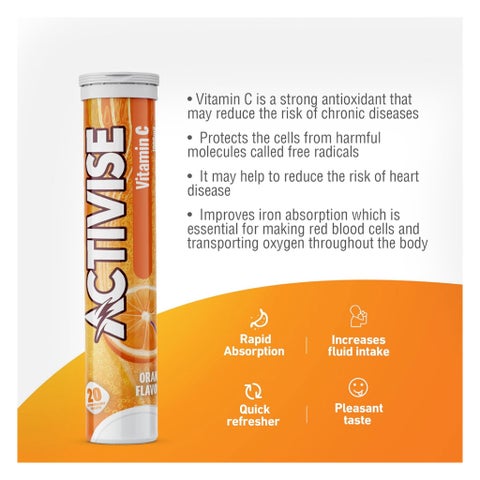 Activise Vitamin C 1000mg Effervescent Tablets Multipack - 4 x 20 Tablets