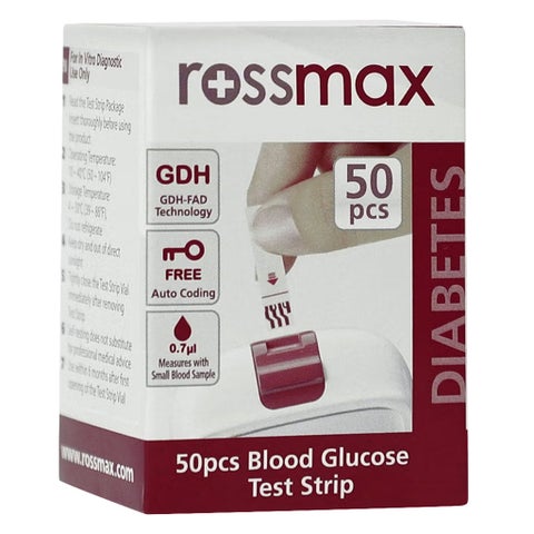 Rossmax HS200 Blood Sugar Monitor + Test Strips 50's