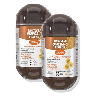 Eva Pharma Limitless Omega 3 Fish Oil 2000mg - 2 x 30 Softgels