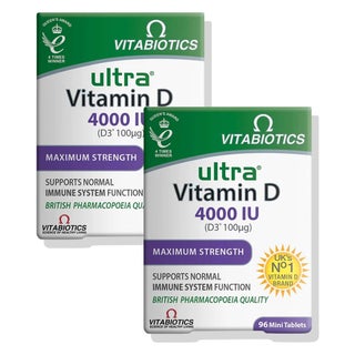 Vitabiotics Ultra Vitamin D3 4000IU Tablets, Immune Support - 2 x 96 Tablets