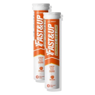 Fast&Up Vit C, D3 & Zinc + Electrolyte Effervescent, Orange - 2 x 20 Tablets