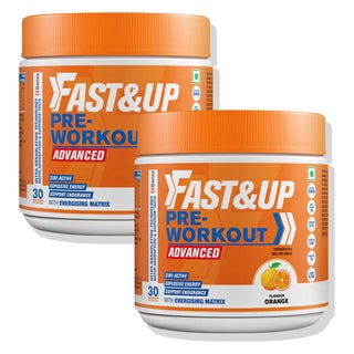 Fast&Up Pre-Workout Powder, Orange - 2 x 300g