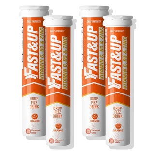 Fast&Up Vit C, D3 & Zinc + Electrolyte, Orange - 4 x 20 Effervescent Tablets