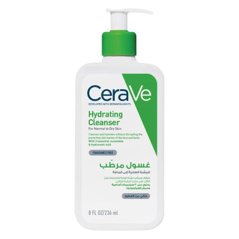 CeraVe Moisturising Cream 340g + Hydrating Cleanser, Normal to Dry Skin 236ml