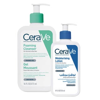 Cerave Foaming Cleanser, Normal to Oily Skin 236ml + Moisturising Lotion 236ml