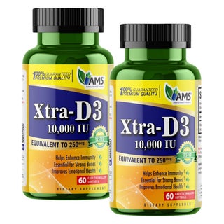 AMS Xtra-D3 10000IU Vitamin D Softgels - 2 x 60 Softgels