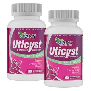 AMS Uticyst D-Mannose & Cranberry Supplement, UTI Support - 2 x 60 Caplets